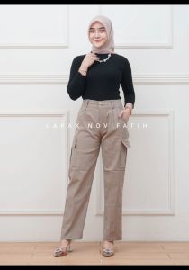 Celana Cargo panjang wanita/Cargo twill/