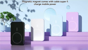 20000 mAh Magnet Fast Wireless Powerbank Built-in Type-c and Iphone Cable