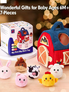 Educational Plush Toy Farm House Miniature Baby Sensory Doll Blind Box Toy for 0-3 Years Old Children
