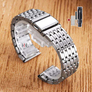 Solid Stainless Steel Watch Band 18mm 20mm 22mm Metal Bracelet Folding Buckle Universal Watch Strap Silver Gold Black for Mens