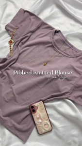 Necessary Plus Size Ribbed Knitted Blouse Top -Stretchable and High Quality - Fit to 3XL ( Lightweight Fabric)