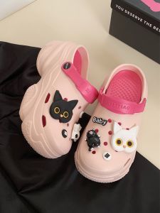 Thick Bottom Sandals Womens Outdoor Fashion Anti-slip Splicing Color Summer Cool Drag EVA Hollow out Casual Slip-On Shoes