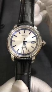 Adriatica Swiss Made Sellita SW200-1 Automatic Watches Silver Blue Index Mens Leather Strap Watch 42mm A1197.52B3A