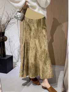 Váy Đuôi Cá Cạp Cao Cho Bà Bầu Mùa Thu Đông Màu Trơn Dáng Chữ a Váy Midi Ôm Sát Cơ Thể Váy Nửa Thân Mới Về Phong Cách Trung Hoa Cổ Điển