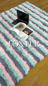 FOX FUR by ALICE Karpet Bulu Halus Ukuran 150x200 - Stripe Pastel