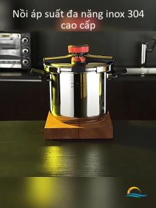 Nồi Áp Suất Bếp Từ Inox 304 SSGP 7L Nồi Hầm Nấu Siêu Nhanh (Hầm Bò 8p Gà 5p) Đáy 3 Lớp Dùng Mọi Loại Bếp Van An Toàn Cao Cấp Đạt Chất Lượng LFGB Đức