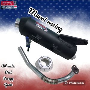 knalpot racing beat Scoopy Vario Mio copy CMS free muffler by murai racing