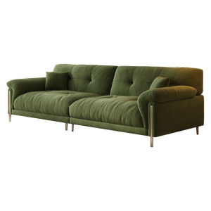 Vintage Style Corduroy Fabric Sofa For Small Spaces