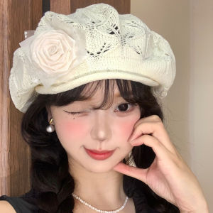 BAOYINFEI | Hollow Flower Knitted Summer Light Breathable Large Head Beret