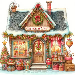 Huacan 5D Christmas Diamond Painting Shop Carrousel Wooden House Snowman Full Square Round Wall Decor Diamond Mosaic