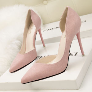 YUCHEN 4 inches  Heels for Women With Pumps Ladies Stiletto Pink  Elegant Pointed Toe High Heeled Shoes