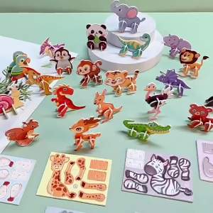 30Pcs Mini Animal DIY Jigsaw Puzzles Toys for Kids Birthday Party Favors Classroom Rewards Baby Shower Gifts Pinata Filler