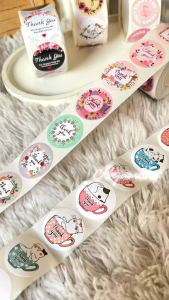 Sticker Thank You |Stiker Terima Kasih Per Roll 500 pcs