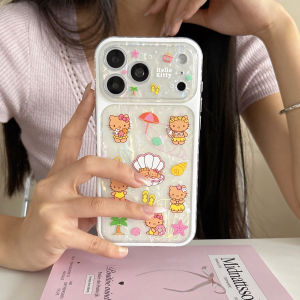 Sanrio | Sanrio Hello Kitty Glitter Phone Case Large Camera Window Transparent Shockproof Protective Cover For iPhone 17 15 16 17 Pro Max