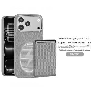 szhaiyu | Magnetic Tech Woven Phone Case With Card Bag Wallet For iPhone 18 Pro Max 17 16 15 14 13 12 Pro Plus Leather Card Holder Cover