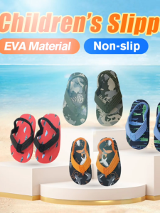 [Fast Shipping] Kids Flip Flops for Boy 3-7 Yrs Anti-Slip Comfort Soles Elastic Strap Sandals for Kids Boy
