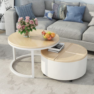 Scandinavian Accessible Luxury Coffee Table Modern Minimalist Internet Celebrity Glass Coffee Table Living Room Home Small Apartment round Combined Tea Table