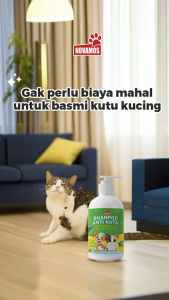 NOVAMOS Pet Shampoo Anti Kutu Kucing dan Anjing - Alami Usir Kutu Tanpa Insektisida 250 ML