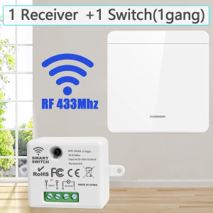 RF 433MHz Wireless Wall Switch Remote Control Light Switch 10A 110V-220V Receiver for LED Lamp Fan Smart Home