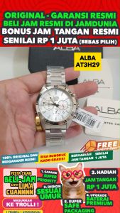 ALBA ORIGINAL - ALBA AT3H29 X1 ALBA AT3H29X1 Men CT - Silver - Stainless Steel - Diameter 48mm - Water Resist 100 Meter - Jamdunia / Jam dunia JD18 # Jam Tangan Pria Jam Pria Jam Tangan Anti Air + ALBA AT3H 29 AT 3H 29 X1 AT3