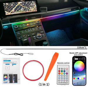 USB LED Light Strip Symphony Full Color Car Ambient Lighting RGB Neon Streamer Hidden Decoration Atmosphere Lamp With App Remote