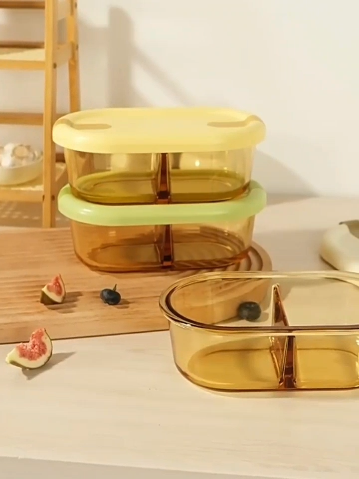 Airtight Glass Lunch Box Microwaveable Bento Box For Student Food Keeper Fruit Storage Container