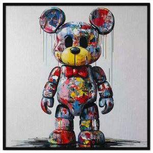 Tranh gấu bearbrick. Tranh treo tường dán tường sơn dầu canvas trang trí. CGI-2000