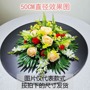 ตกแต่งโต๊ะอาหารแบบไฮเอนด์ ร้านอาหารโรงแรม โต๊ะกลมขนาดใหญ่ กลาง ดอกไม้ หมุน ตกแต่ง ผ้าไหม ดอกไม้เทียม ตกแต่งห้องอาหาร