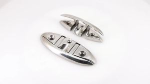 High Mirror Polished 316 Stainless Steel Marine Mooring Folding Cleat 5inch 6inch Boat Tie Down Cleat Folding Dock Cleats
