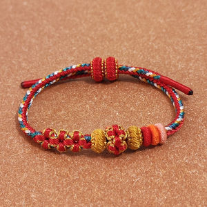 Handwoven Red Rope Bracelet Colorful Beads Lucky Charm Gift for Women Handmade Crafted Chinese Zodiac Year of the Snake