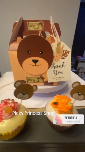 Bear Party Favor Box for Baby Shower Birthday Baptism Wedding Loot Bag Gift Packaging