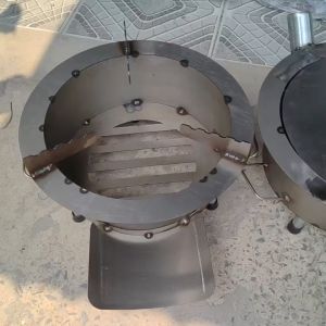 Bếp Củi Cải Tiến Hương Giang Tròn 50cm – Siêu Bền Chống Đen Nồi Có Ống Khói Bệ Đỡ Củi & Hứng Tro 🔥