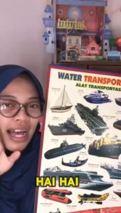 Poster Dinding Edukasi Anak Belajar Gambar Aneka Macam Transportasi Tank Alat Berat