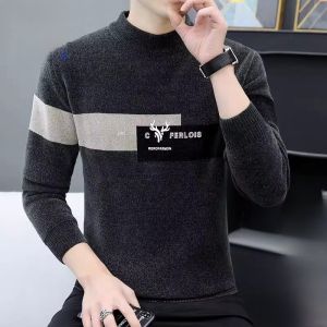 ROMON | Áo len dệt kim dày ấm áp cổ cao lót lông cừu mùa đông mới về cho nam Áo sơ mi lót lông cừu thoải mái cho thanh thiếu niên