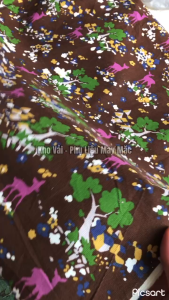 Vải Nhung Ticket In Họa Tiểt Khổ 1m35 - Chất Mềm Dày Vừa Đứng Form - May Áo Khoác Quần Short