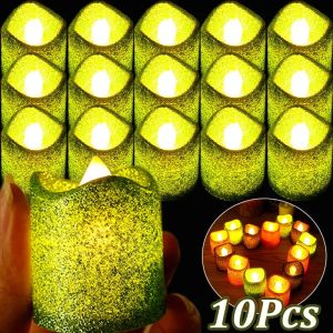 10Pcs LED Candles Battery Operated Candle Lights Simulation Smokeless Warm Tea Light Christmas Wedding Decors Bright Lamp