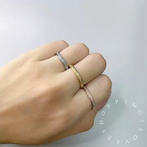 (Rg3) 2mm珍珠砂 Titanium steel ring womens plain circle Sansei III Internet celebrity hot style personality niche design