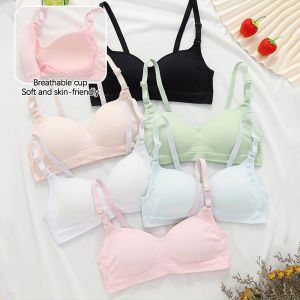 INTIMA Cute Baby Girl Underwear Students Girl Development Period Push up Prevent Sagging Breathable Cotton Training Bra for 12-16 Years Old