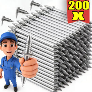200pcs Skirting Thread Seamless Nails / Wood Invisible Hardware Fixator with Specific Sleeve / Double Head Nails / Rust-Proof Traceless Screw Nail