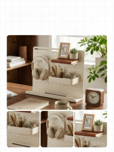 WEINIMEI | Free-Standing Desktop Hole Board Bookshelf Organizer