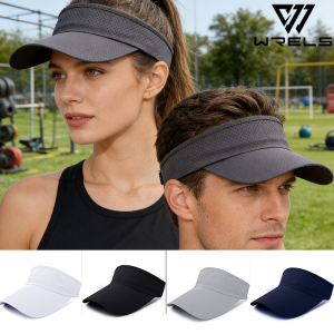 WRELS | Summer Golf Visor Cap Empty Top Breathable Sunshade Anti UV Cycling Sun Hat Lightweight UPF 50+ Hiking Travel Running Hat