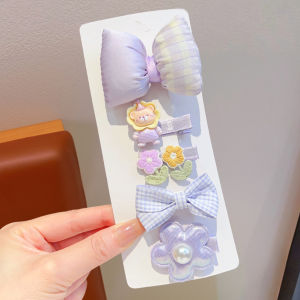 Flower and Cartoon Animal Design Baby Fabric Hair Clips