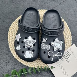 Crocs Jibbitz Charms Silver Glitter KT Cat Shoe Buckle Detachable Shoe Flower Decoration for Crocs
