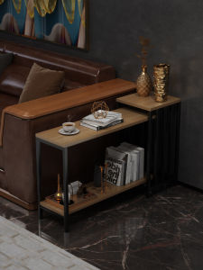 Luxurious Sofa Side Table Living Room Small Tea Table Easy Assembly Metal Frame Iron Corner Table Side Cabinet Sofa Desk
