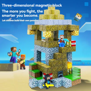 New Magnetic Building Blocks Toy Build Mine World Magnet Cube Set for Boy Girl Age 3+ DIY Model Children Stem Sensory Toys Gift