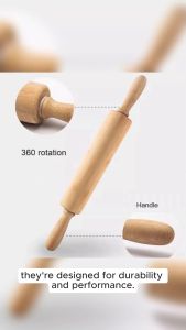 Wood Rolling Pin Baking Cookies Fondant Cake Dough Kitchen Tools Size S M L