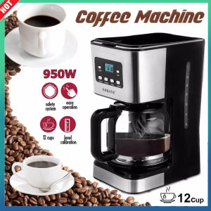🚚 Ready To Ship 🚚220V 12 Cup Coffee Machine Suitable For Espresso Cappuccino Latte Semi-Automatic Steam Coffee Detachable Washable Coffee Machine