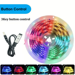 SMD3535 Led Strip Lights USB 3Key Button Control No Remote 7 Color Change Flexible Lighting Strip for Bedroom Decoration