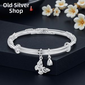 WU YUE JEWELRY | Young Style 99.9% Pure Silver Push Pull Bracelet