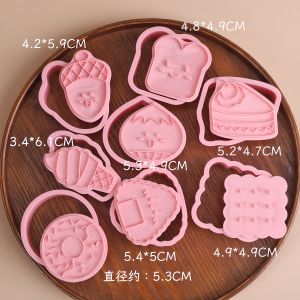 Hand Pressed Sugar Cookie Stamp Cake Shape Toast Sandwich Mold Baking DIY Kitchen Tools Cartoon Style PP Material